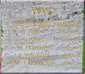 Names on Strensham War Memorial WWI