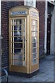 TA1028 : Gold Phone Box in Market Place Hull by Kit Slater