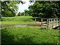 Ford and footbridge over a tributary of the Cound Brook