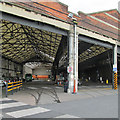 Old tram tracks in Parliament Street Bus Depot