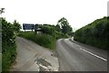 The B3130 at junction with the lane to Byemills Farm