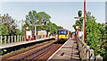 Fishbourne (Sussex) station, with train, 1992