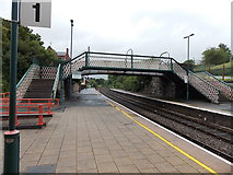 SO1191 : Newtown railway station footbridge by Jaggery
