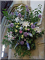 Wedding flowers above the lectern, Alnwick Parish Church