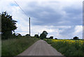 Entrance to Lower Hall Farm & footpath junction