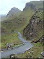 NG4467 : Mountain road near the Quiraing by Andrew Hill