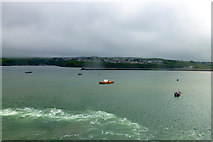 SM9538 : Fishguard Harbour - East breakwater by David Lally