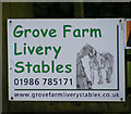 TM3178 : Grove Farm Livery Stables sign by Geographer
