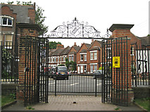TQ3176 : Cormont Road gates, Myatt's Fields Park by Robin Stott