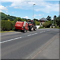 SO0943 : Tractor and trailer in Erwood by Jaggery