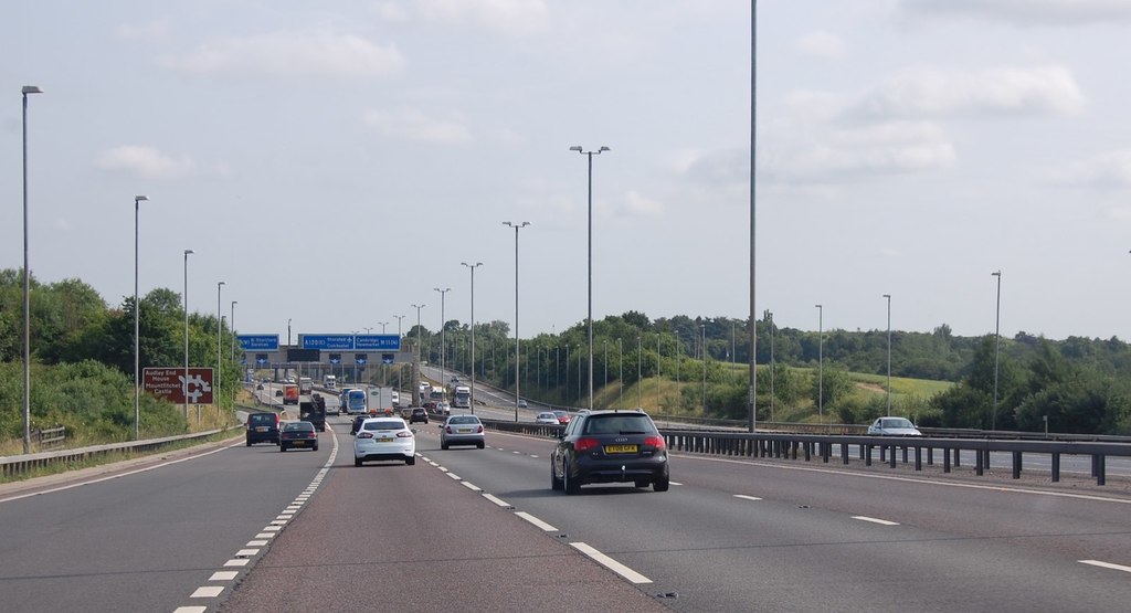 m11-approaching-junction-8-julian-p-guffogg-cc-by-sa-2-0-geograph