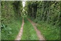 SU5741 : Bridleway / farm track - Woodmancott Down by Mr Ignavy