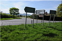 SO8345 : Road junction at Rhydd by Philip Halling