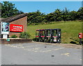 Four phoneboxes and a postbox, Pont Abraham Services