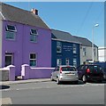 Purple house and dark blue office, Tenby