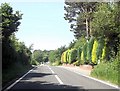 Straight road through Comins Coch