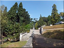 SX9193 : Terraces in the gardens of Reed Hall, University of Exeter by David Smith