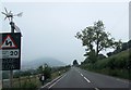 A458 approaching Cefn railway bridge