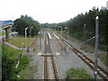 Oldham Mumps tram stop from the footbridge