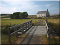 Footbridge to the Strathnaver Museum and graveyard, Clachan