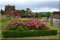 Flowers in churchyard at Bletchingley