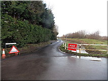 ST2783 : Ty Mawr Lane closed near Coedkernew by Jaggery