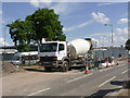 Track laying on Meadows Way - cleaning the lorry