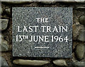 An inscribed stone on the last train cairn at Langholm