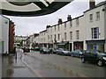 Looking down Clemens Street in the rain