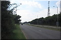 Communications mast by the Goldington Road