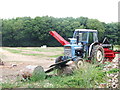 Old tractor at work, near Yalding