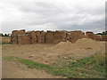 TL6627 : Straw bales and sand, Lubberhedges Lane, Stebbing by Roger Jones