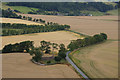 Ruined church at Westown, from the air