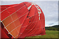 Deflating the envelope of a hot air balloon at Westown