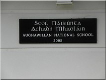 H1714 : Plaque, Aughawillan National School by Kenneth  Allen
