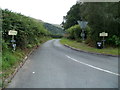 SN9824 : Minor road to Gyfronnydd B&B SW of Libanus by Jaggery