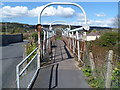 Rusty tubular footbridge, Ashburnham Road, Burry Port