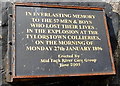Tylorstown 1896 mining disaster memorial plaque