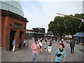 View of riverside shops from the Cutty Sark plaza