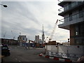 View of construction work next to Deptford Creek