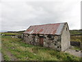 Stone and corrugated metal outbuilding