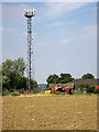 SP9745 : Phone mast at Bourne End Farm by Philip Jeffrey