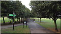 Path across playing fields near Beckton