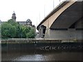 Kingston Bridge touches down on the south side of the Clyde