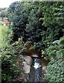 Ebbw River flows away from the A4047, Beaufort