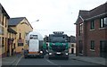 N3898 : Two Quinn Cement lorries passing each other on the N55 in the centre of Ballinagh by Eric Jones