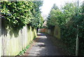 Urban footpath from Highfield Gardens