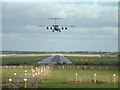 NZ1871 : Aeroplane landing at Newcastle Airport by Andrew Tryon