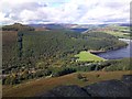 Looking down from Bamford Edge to Ladybower Reservoir