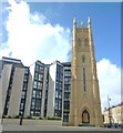 Park Church tower and apartments